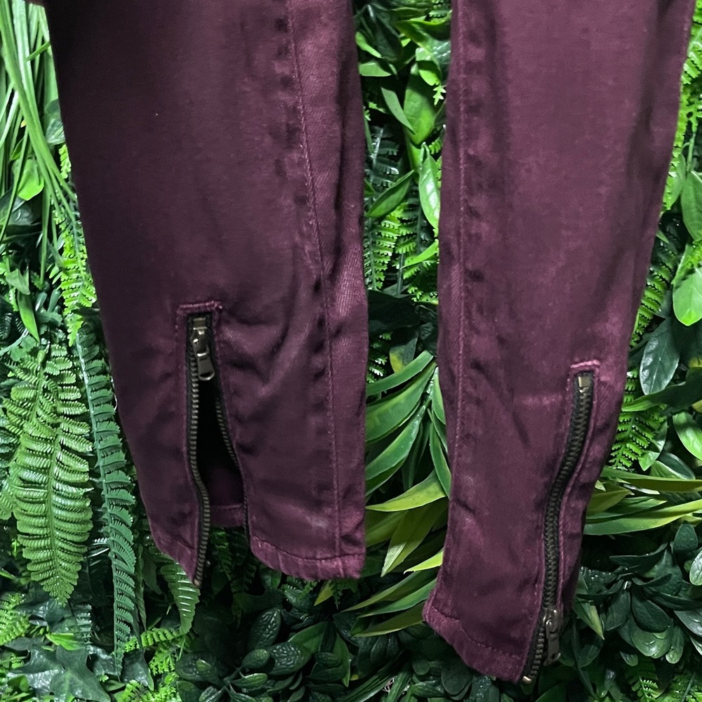 Hudson Jeans Size 29 Burgundy Juliette Refine Super Skinny Zipper Ankle 3436 - Picture 10 of 12